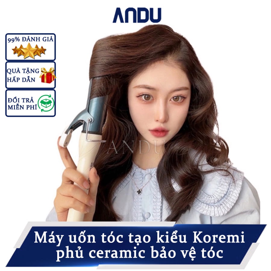 Máy Uốn Tóc Xoăn Sóng Tự Động Koremi Phong Cách Hàn Quốc , Máy Làm Tóc Nhiều Size Tuỳ Chỉnh Nhiệt Độ