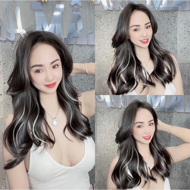 Tóc giả light dán làm từ sợi protein, Tóc giả highlight nối dài tạo line tóc baby light cho nữ TG699