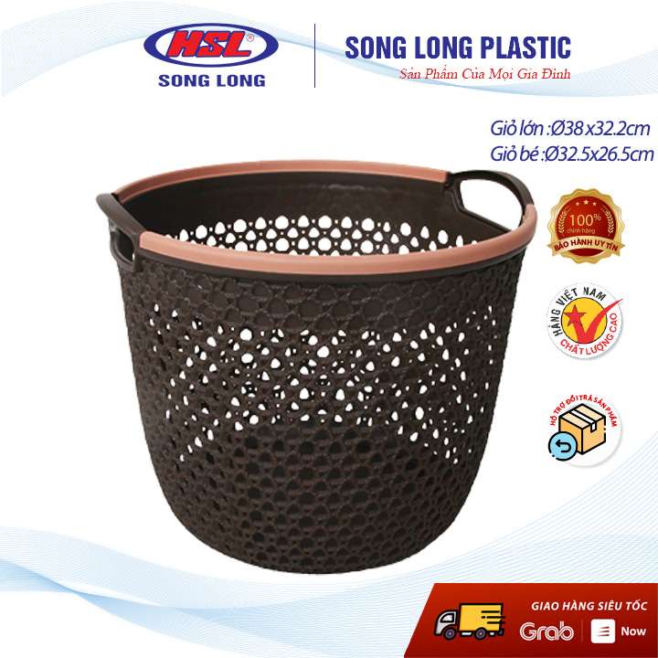 Giỏ đựng đồ đa năng có tay cầm - 3076-3077- Màu ngẫu nhiên- Song Long