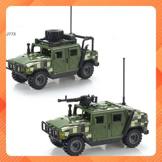 Đồ chơi bộ xếp hình 2 trong 1 lắp ráp xe humvee hay xe địa hình cho lính mỹ j773 - đồ chơi lắp ráp xe quân sự