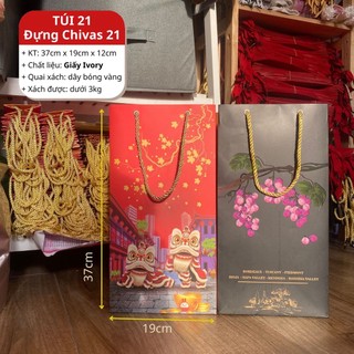 JG- 20 Túi Giấy Đựng Quà Tết Đựng Hộp Rượu Vang, Chivas 21 Size 35x19x12cm Được 2 Chai