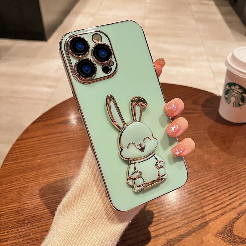 Ốp Điện Thoại Mạ Điện Hình Thỏ Cho iPhone 6 plus 6s plus 7 plus 8 plus xs max xr 11 pro max 12 pro max 13 pro max 14 plus 14 pro max