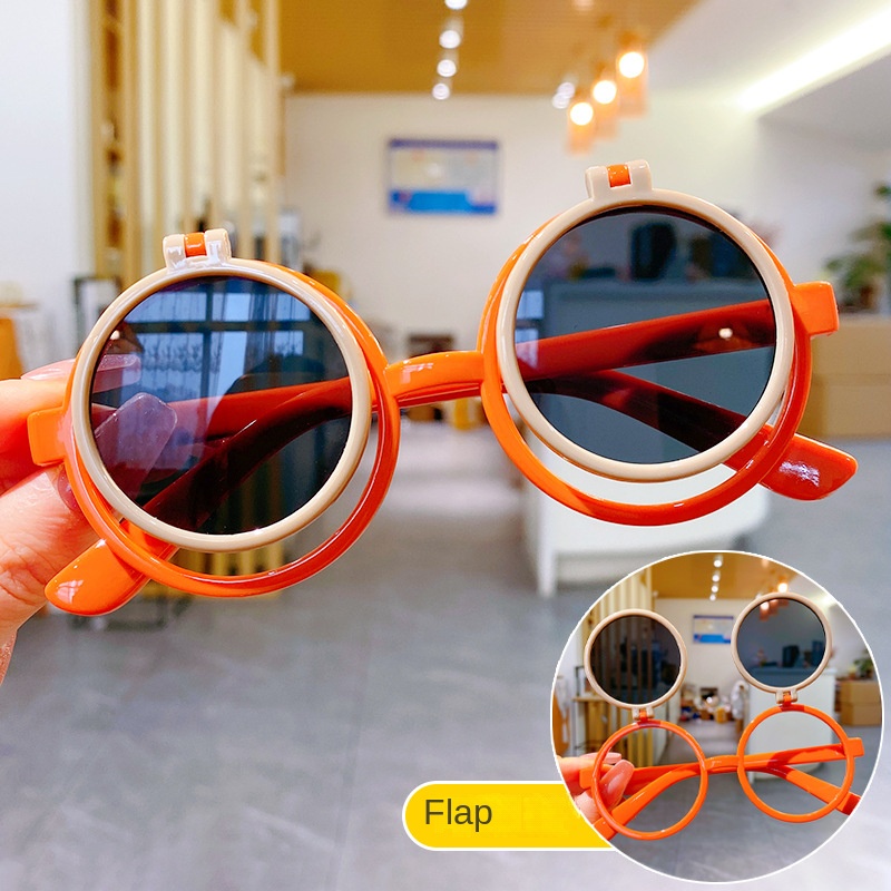 Kính Chống Nắng Gọng Tròn Họa Tiết Hoạt Hình Phong Cách Hàn Quốc Dễ Thương Cho Bé Trai Và Gái