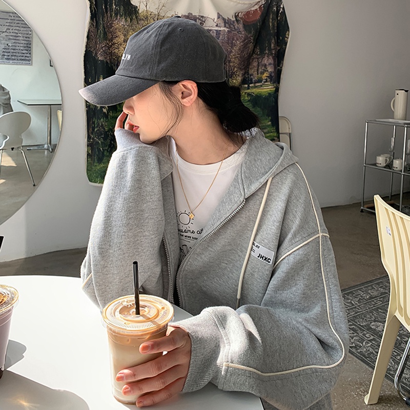 Áo khoác NRVP hoodie tay dài kiểu dáng thể thao cho nữ