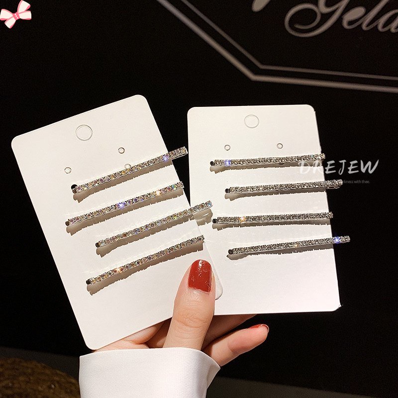 Kẹp Tóc Bốn Mảnh Đính Kim Cương Lấp Lánh Cho Nữ ruiyan