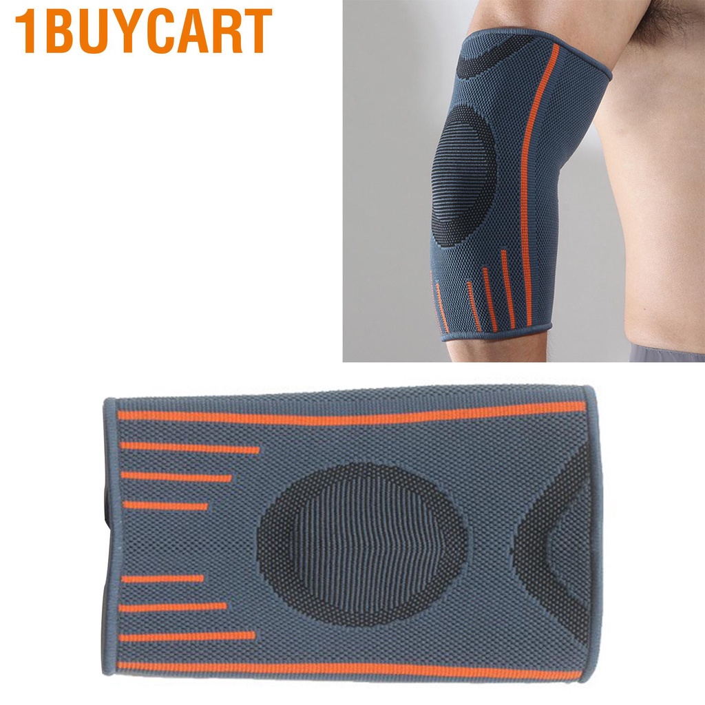 1buycart Elbow Brace Nylon Thickened Elastic Gray Orange Support for Outdoor Sports Basketball