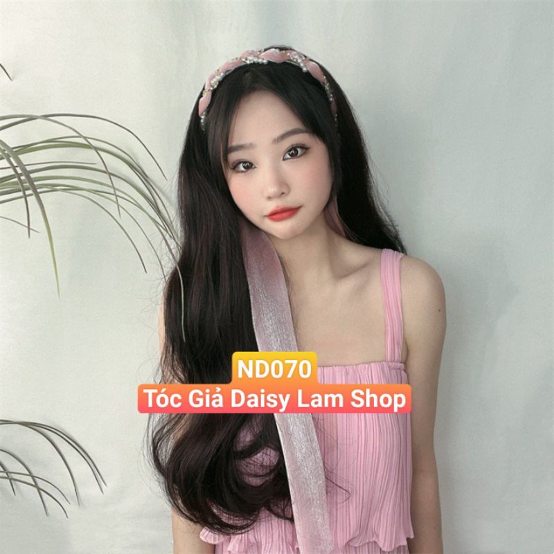 TÓC GIẢ NỬA ĐẦU DÂY RUY BĂNG DÀI ĐÍNH NGỌC HOT TREND ND070