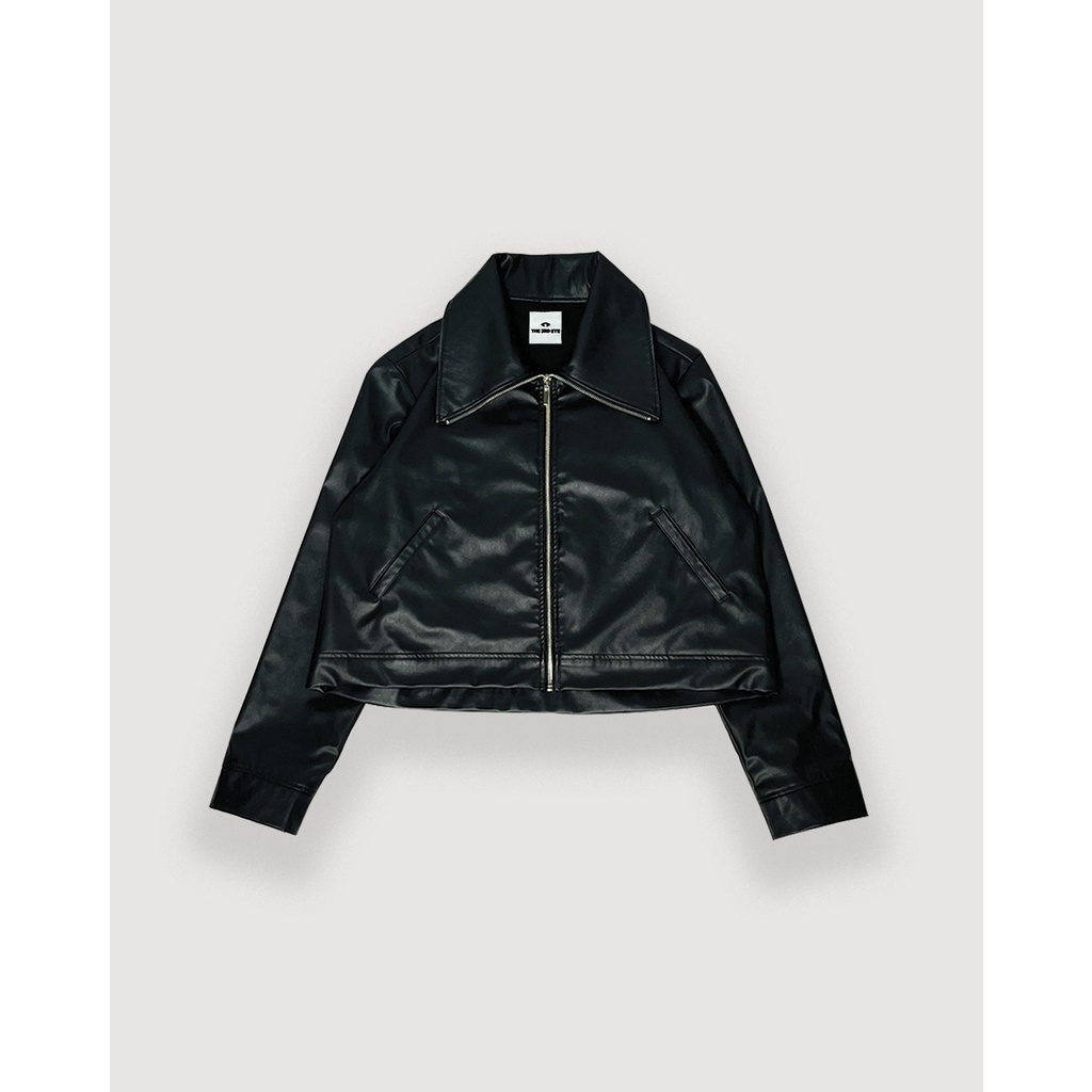Áo khoác da T3E - màu đen