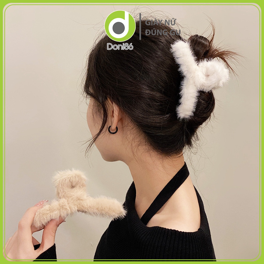 Kẹp càng cua chất liệu lông mềm sang trọng nhiều kích cỡ vừa dành cho nữ - Doni - DOPK319