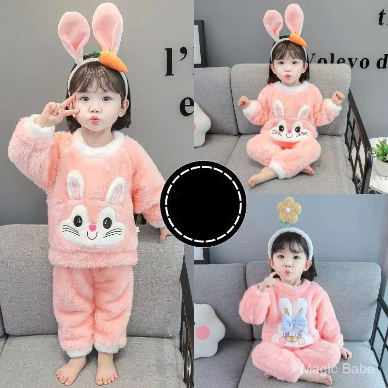 Bộ Đồ Ngủ Vải Nhung Dày In Họa Tiết Thời Trang Cho Nữ