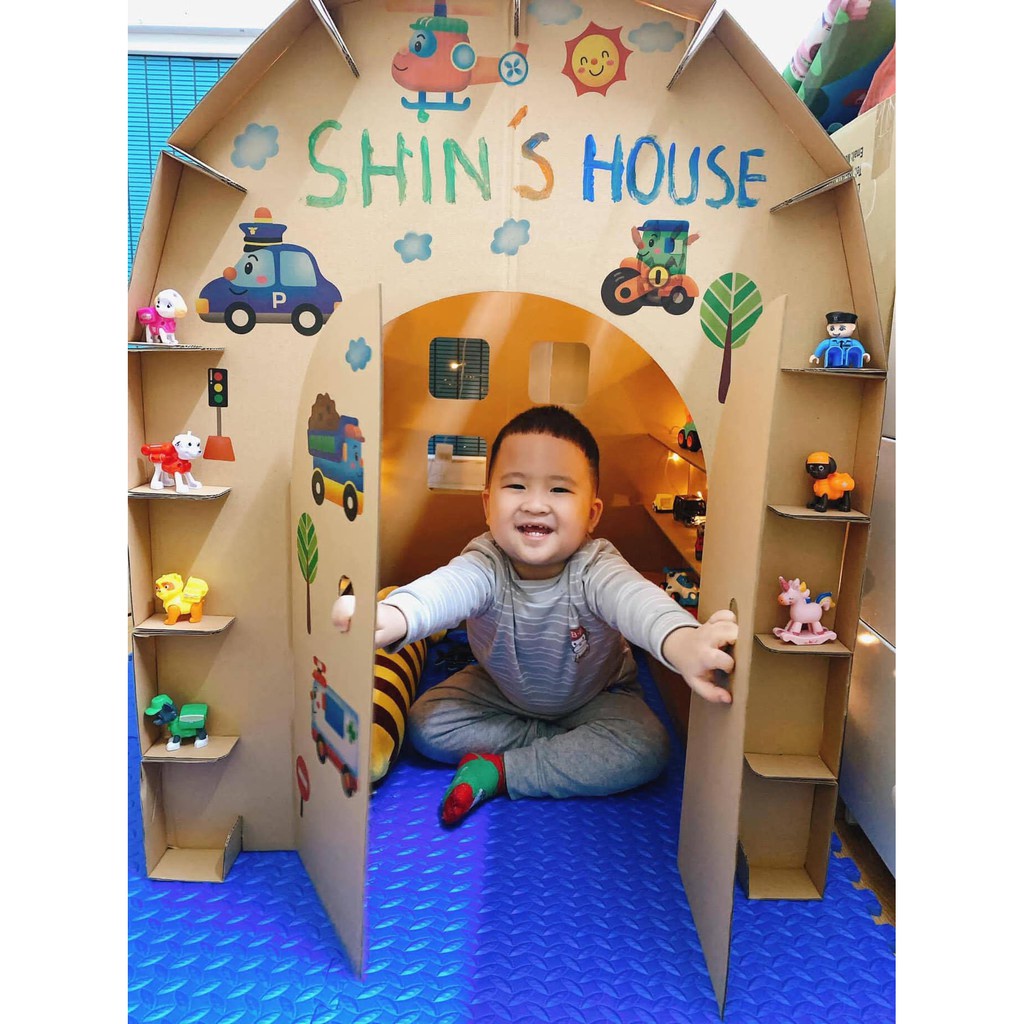 NHÀ GIẤY - NHÀ BẰNG BÌA CARTON - MÓN QUÀ TUYỆT VỜI CHO TUỔI THƠ CỦA BÉ YÊU