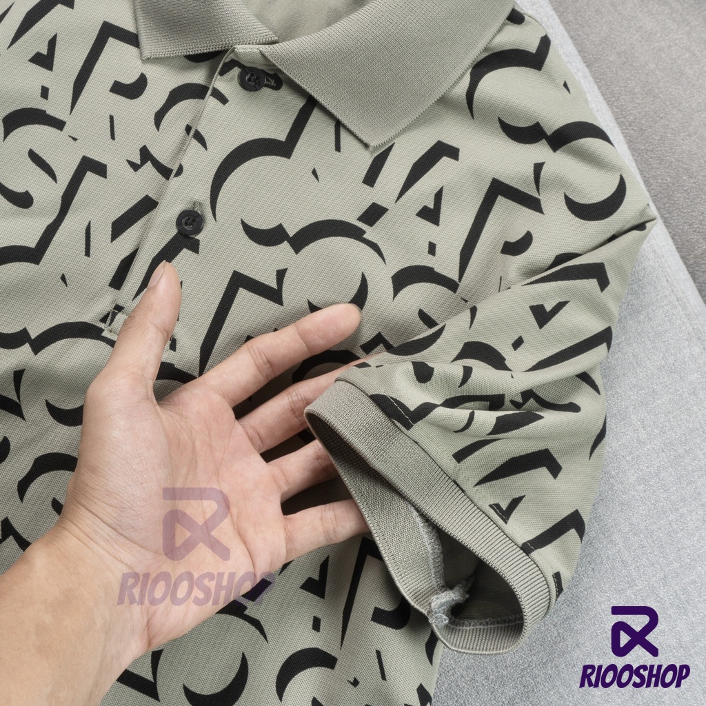 Áo polo nam họa tiết, áo phông nam có cổ vnxk tay ngắn thiết kế cao cấp, đẹp màu trắng, hồng, xanh rêu RIOOSHOP RSP080