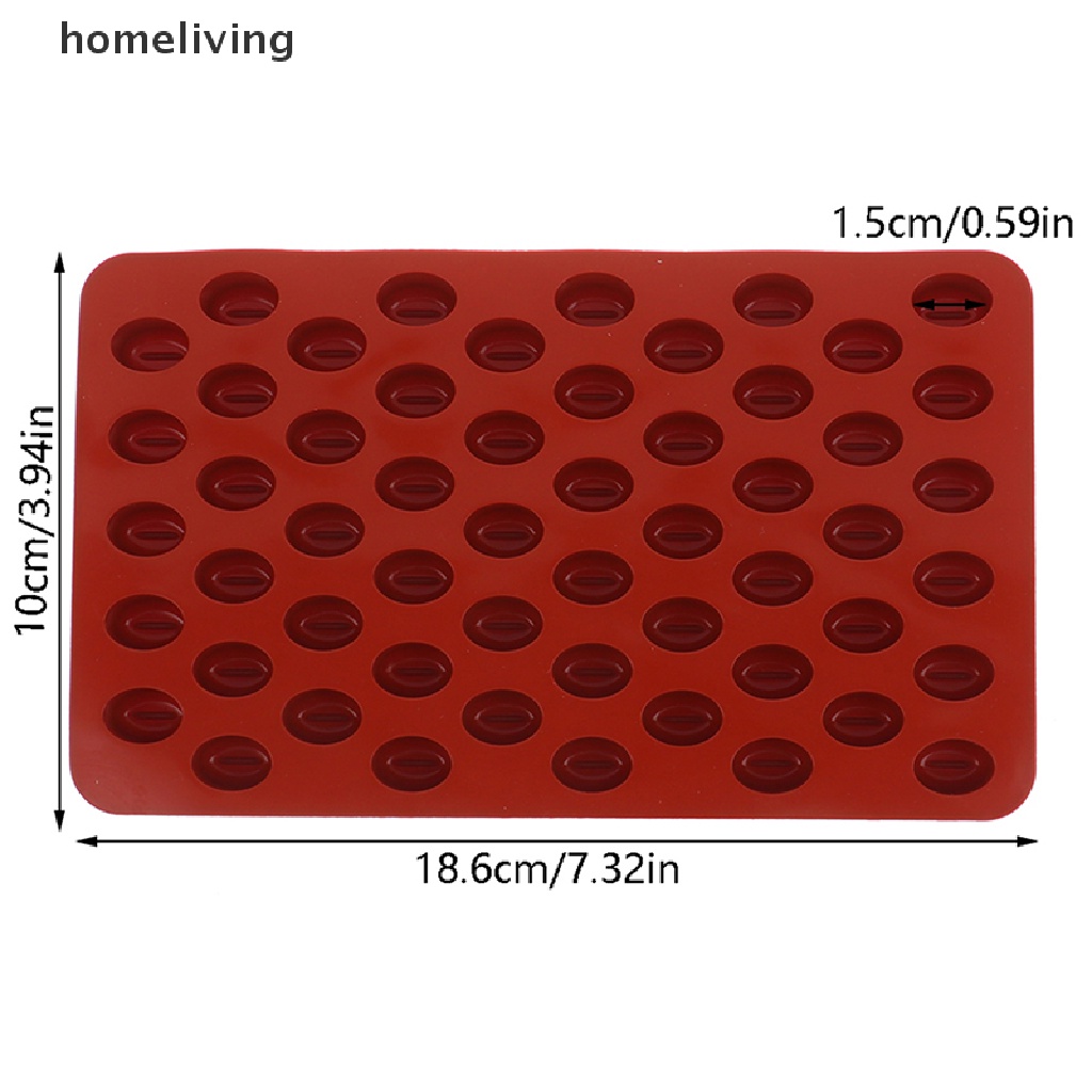1 Khuôn Làm Bánh 55 Ngăn Hình Hạt Cà Phê Bằng Silicone