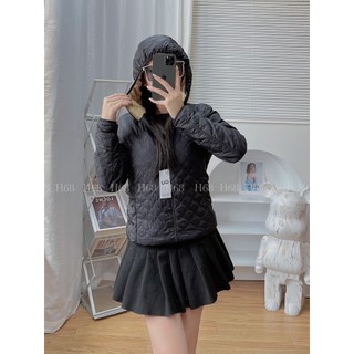 Áo khoác trần hoa lót lông cừu GU dư xịn thu đông DANU48