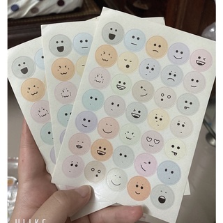 Sticker 35 mặt tròn cảm xúc