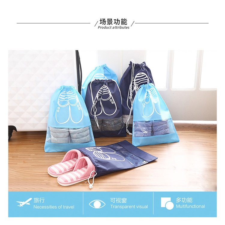 Túi Vải Đựng Giày Đá Bóng Đựng Giày Dép Du Lịch Dã Ngoại Dây Rút Chống Bụi PINKWISH K160