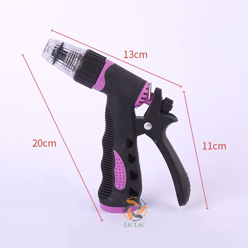 Vòi Xịt Nước Tưới Cây, Rửa xe Chất Liệu Nhựa Cao Cấp, Vòi Xịt Nước Tăng Áp Đa Năng Nhiều Chế Độ ren phi 16 đến phi 21