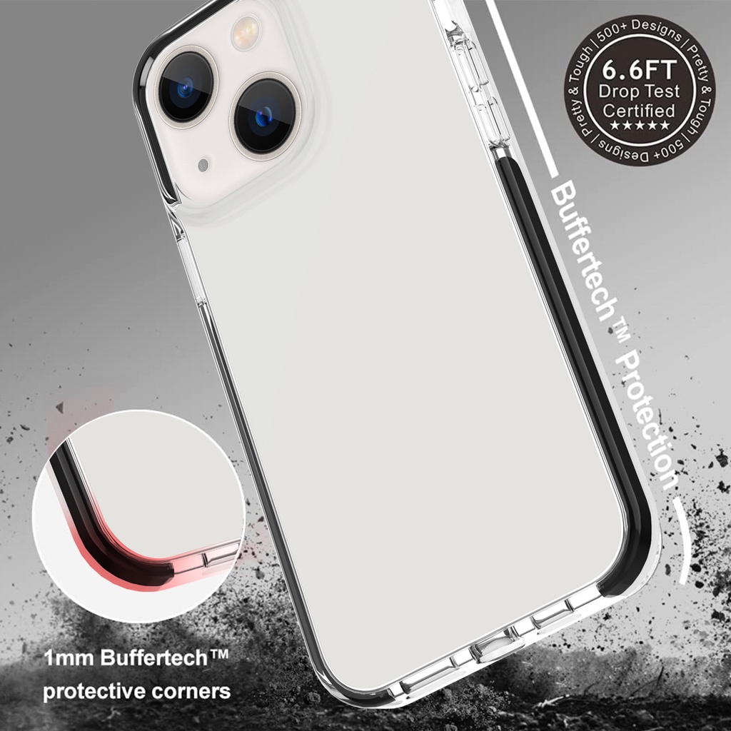 Ốp Lưng TPU Trong Suốt Viền Đen Cho iPhone 14 / 14 Plus / 14 Pro / 14 Pro Max