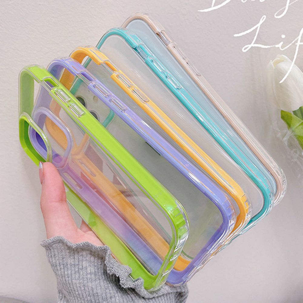Ốp Điện Thoại TPU Mềm Bo Viền 3 Trong 1 Màu Macaron Chống Vỡ Cho IPhone 14 13 12 11 Pro Max X Xs XR 8 7 Plus