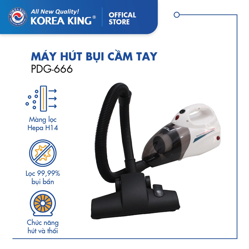 Máy hút bụi cầm tay Korea King PDG-666 (220v/50Hz,1000W, 2 chức năng hút thổi) - Hàng chính hãng
