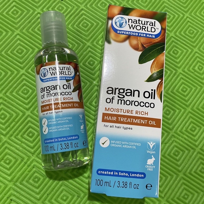 Dầu Dưỡng Tóc Natural World Argan Oil Of Morocco Hair Treatment Chiết Xuất Dầu Argan Dưỡng Ẩm 100ml