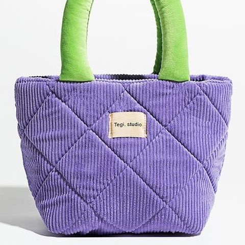 Túi Xách Tote Đeo Vai Vải Nhung Đính Đá Màu Tương Phản Phong Cách Retro Kích Thước 19X11X17