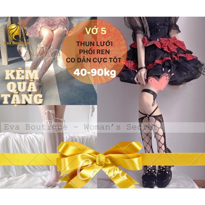 _VỚ 5_Vớ lưới phối ren dài qua gối [evaboutique9x]