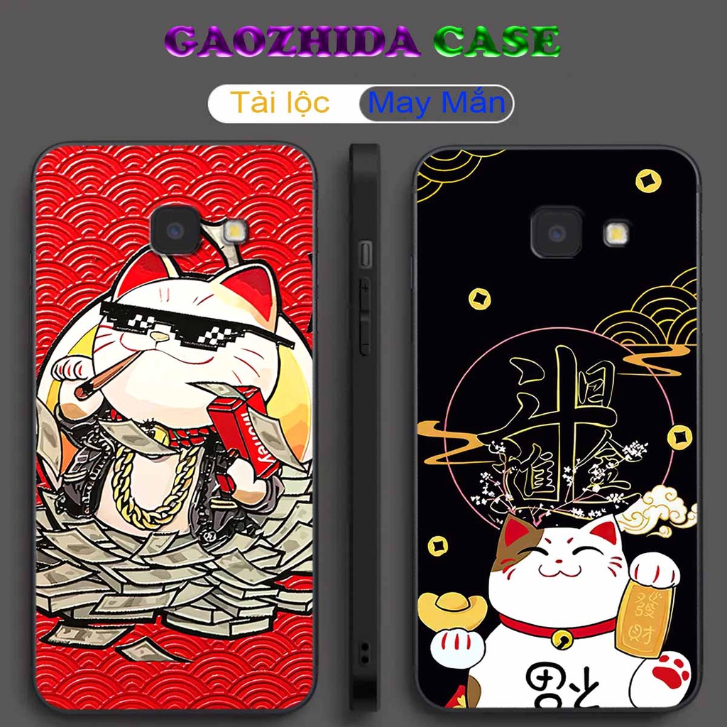Ốp Samsung J4 Plus / J4 Core / J4+ (Ốp Mặt Lưng Kính) Mèo thần tài may mắn
