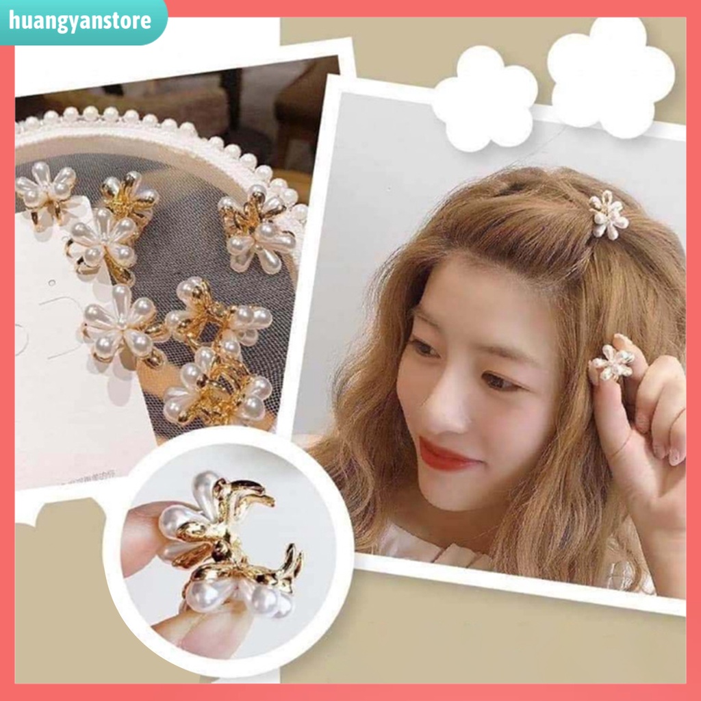 HY/ Kẹp Tóc Hình Hoa Đính Ngọc Trai Giả Thời Trang Cho Nữ