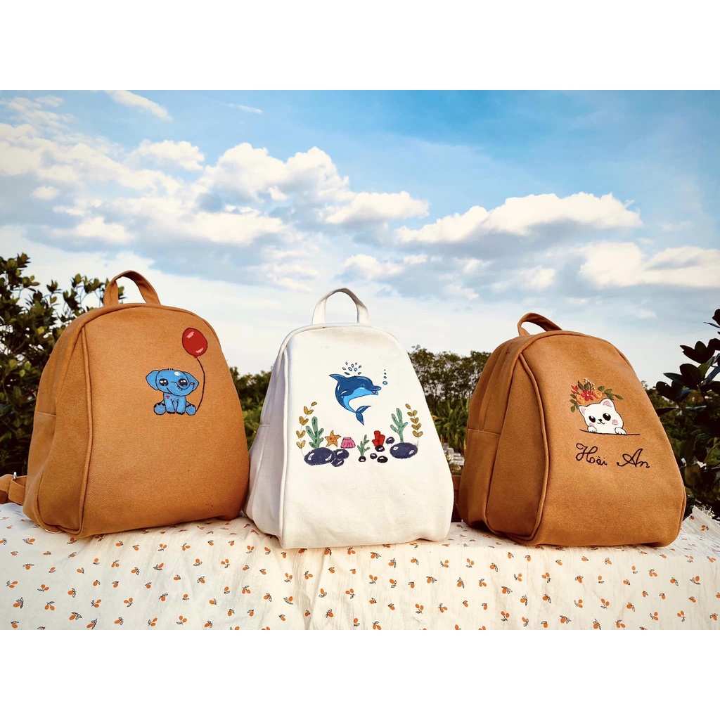 BALO VẢI CANVAS - BALO VẢI CANVAS THÊU TAY