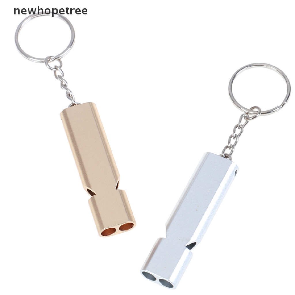 Còi Thổi Sinh Tồn Bằng Hợp Kim Nhôm Kèm Móc Khóa Tiện Lợi Vòng Cổ Bằng Da Sồi Chất Lượng Cao