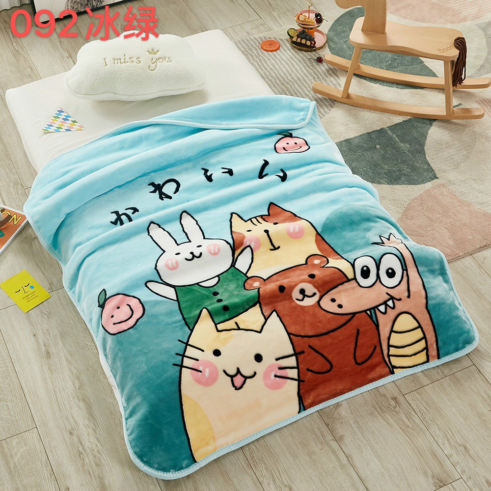 Chăn Tuyết Nhung 2 Lớp Cho Bé Chăn Thu Đông Cho Bé Chăn Cho Bé Đi Học Họa Tiết Ngộ Nghĩnh Đáng Yêu Kích Thước 1m x 1m4