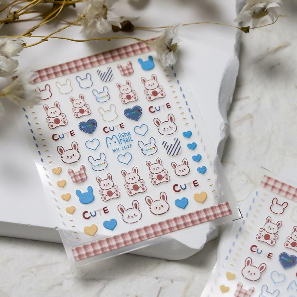 JARRED Miếng Dán Trang Trí Móng Tay Tự Dính Họa Tiết Mèo Hoạt Hình Dễ Thương