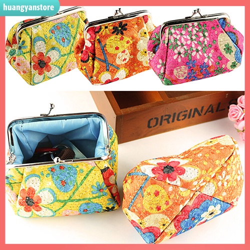 HY/ Ví đựng tiền cầm tay thêu hoa xinh xắn cho nữ