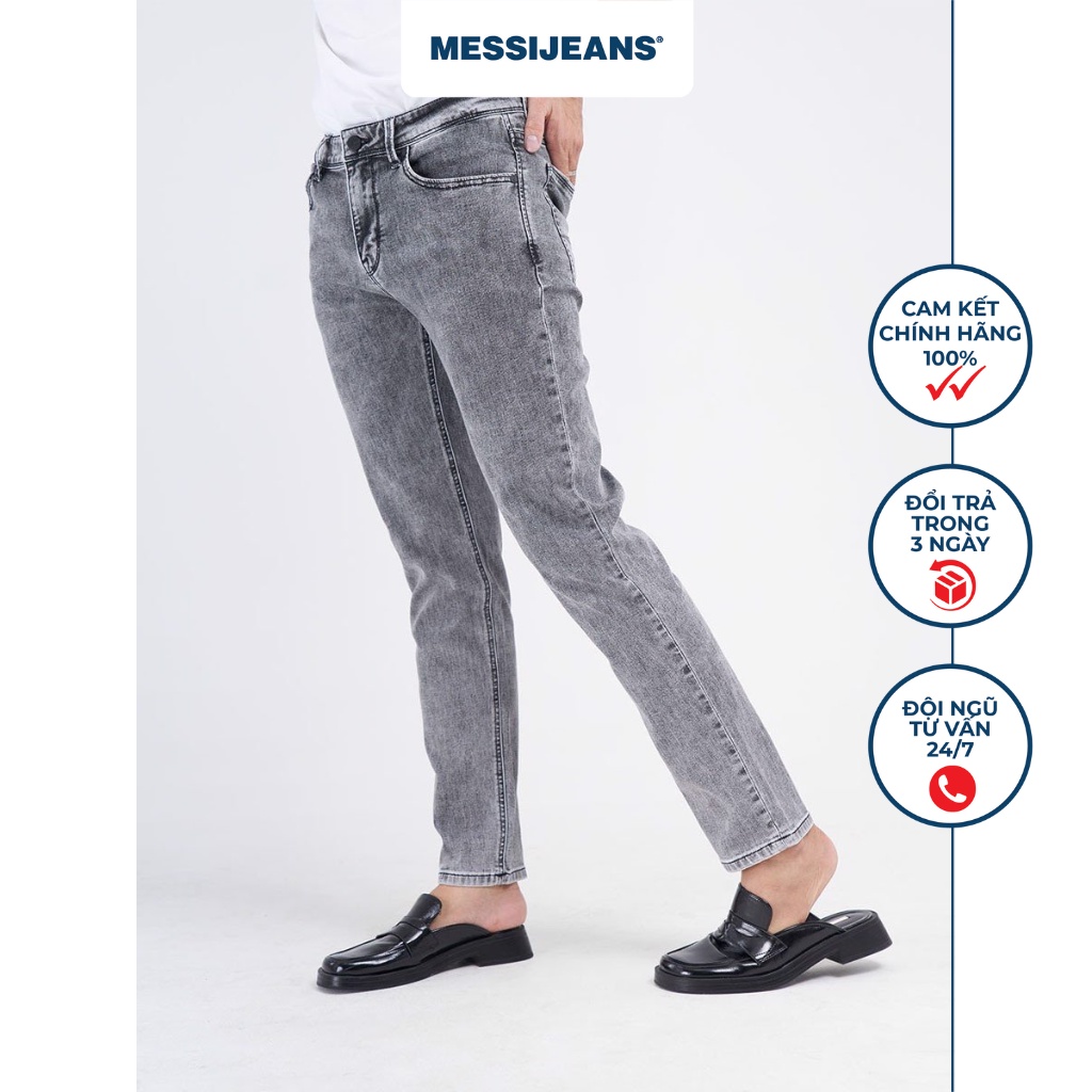 Quần Jeans Nam Ống Slim Màu Xám MESSIJEANS MJB0114-21