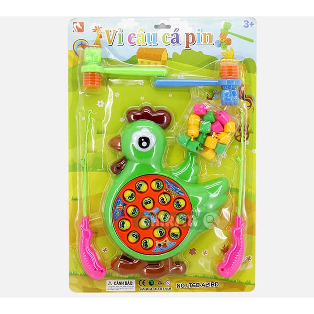 Bộ đồ chơi câu cá và đập chuột chạy pin, có nhạc (Tặng kèm pin AA 1.5V)