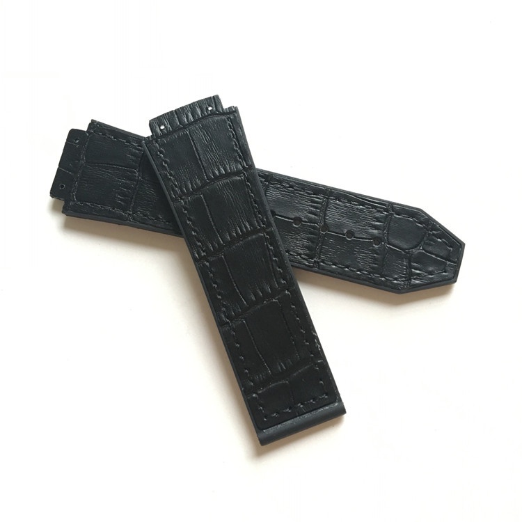 Dây đồng hồ H.U.B.O.T da vân cá sấu đen size 42, 38 nam, 38 nữ, 34