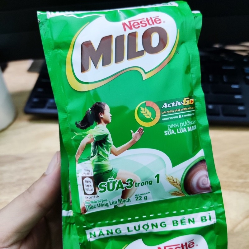 bột milo sữa 3 in 1 gói 22g