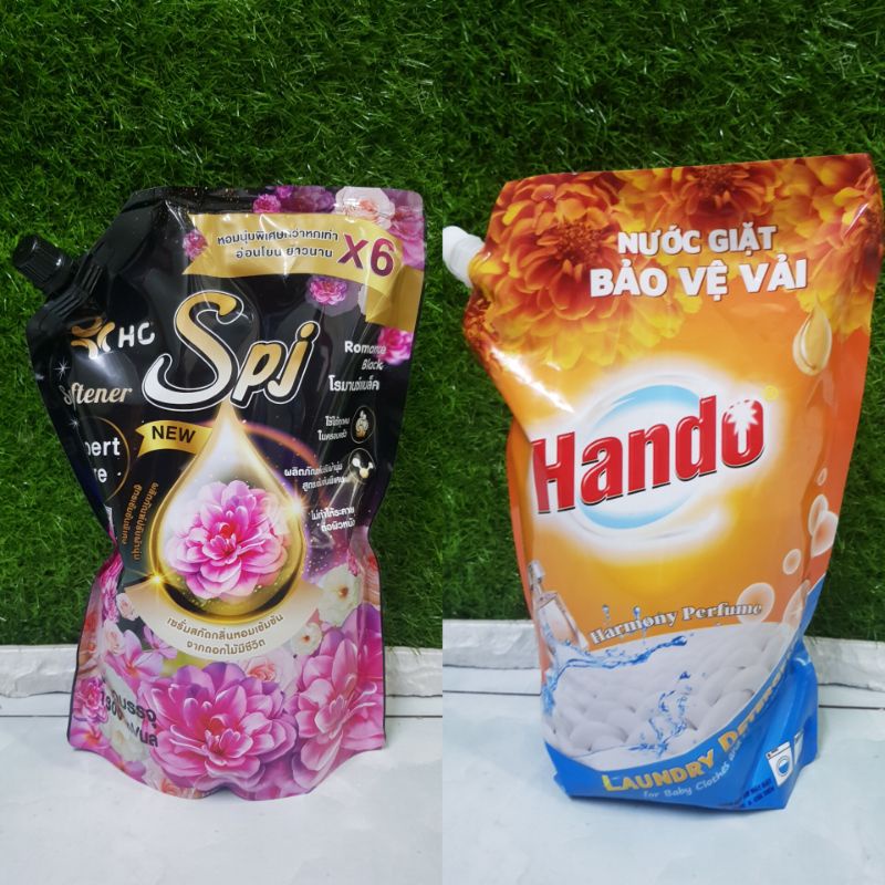 nước xả vải spj 1300ml + nước giặt hando 2 lít cao cấp