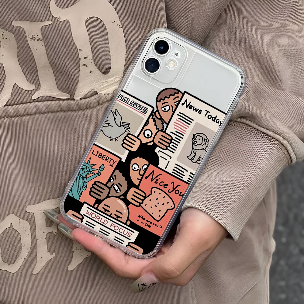 Ốp Điện Thoại Trong Suốt In Hình Hoạt Hình Dễ Thương Cho iphone 14 pro Max 11 13 12 7Plus X XS Max