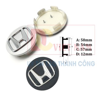 01 chiếc Logo chụp mâm bánh xe ô tô Honda đường kính 58mm HDA58 Phù hợp với xe City, CRV - HÀNG CÓ SẴN