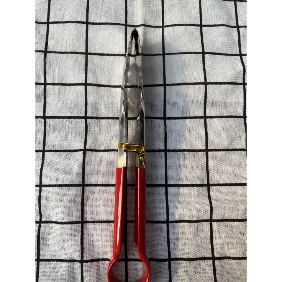 Kẹp Gắp Đá, Gắp Thức Ăn Đồ Chiên, Rán, Cán Lót Cao Su Cách Nhiệt, Dài 24cm (ảnh thật)