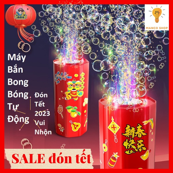 Máy Thổi Bong Bóng Pháo Hoa Tự Động Có Nhạc Và Đèn Trang Trí Vui Nhộn Năm Mới