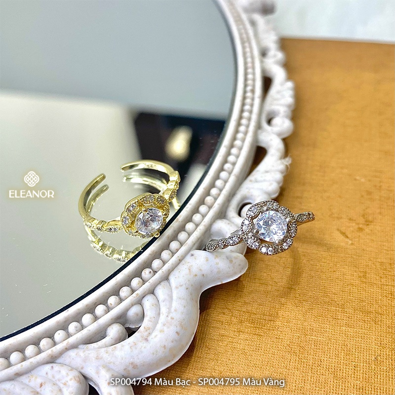 Nhẫn nữ hở bạc 925 Eleanor Accessories phụ kiện trang sức đính đá phong cách basic