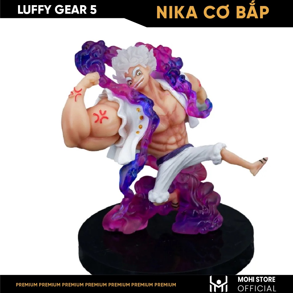 Mô hình One Piece - Figure Luffy Gear 5 Nika bản cơ bắp cao 11cm no BOX