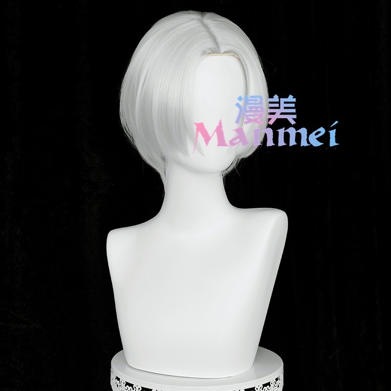 Manmei Anime Tokyo Revengers Sano Manjiro Cosplay Wig Mikey Silver Gray Short Wigs Heat Resistant Synthetic Hair