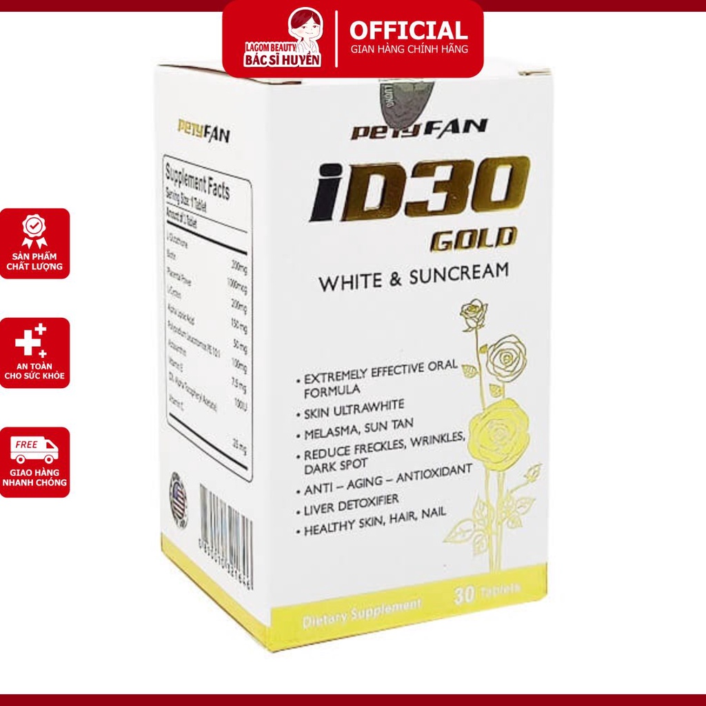 VIÊN UỐNG Id30 Gold CHỐNG NẮNG TRẮNG DA