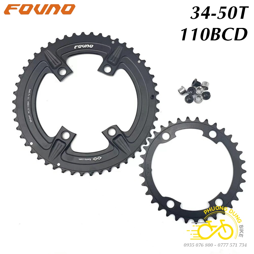 Bộ 2 đĩa rời nhôm xe đạp FOVNO 110BCD 34-50T