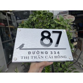 Biển số nhà Mica xước bạc