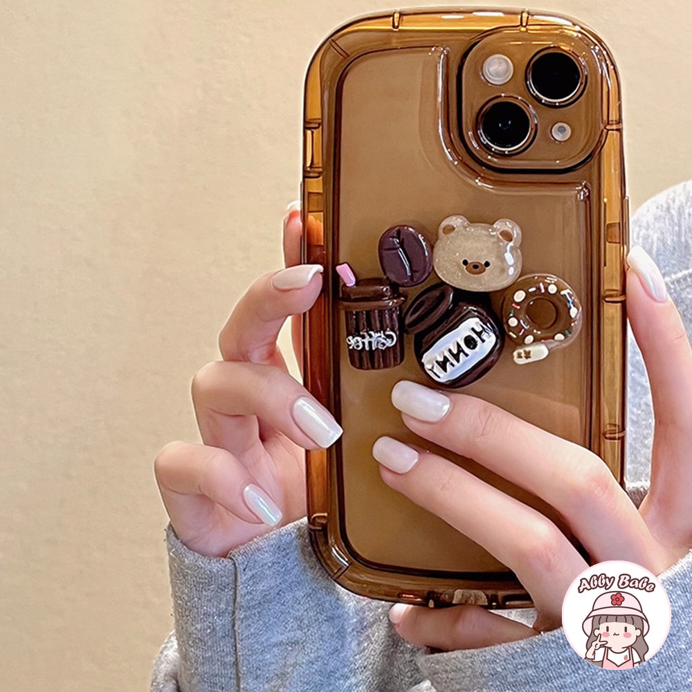 Ốp Điện Thoại TPU Mềm Trong Suốt Hình Bánh Donut 3D Cho IPhone 14 Pro Max 11 7Plus 13 12 11 Pro Max X XS XR